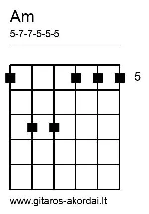 Am chord diagram
